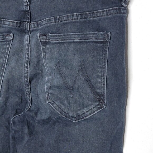 Mother Size 26 High Waisted Looker Ankle Fray‎ Black Skinny Denim Jeans - Picture 5 of 8